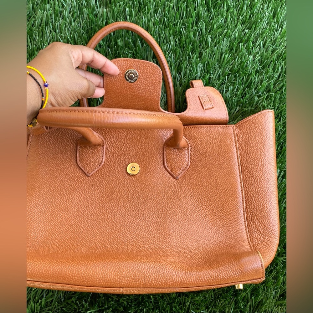 Zenith Leather Shoulder Handbag Brown with Gold Hardware - Picture 2 of 9